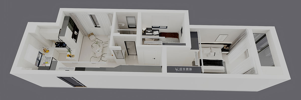 刘晓芳｜观泓雅苑A7-3001-75㎡-奶油极简风格｜2室1厅1卫｜新房装修｜定制家｜全包11